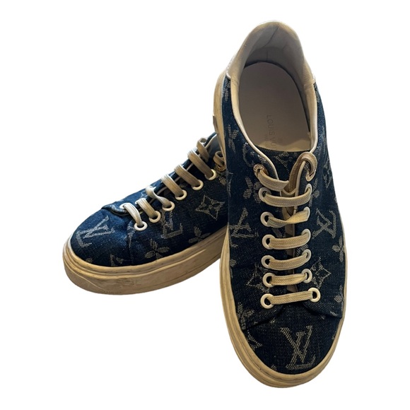 Louis Vuitton Time Out Low Top Denim Monogram Sneakers - Picture 7 of 16